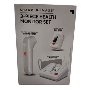 Sharper Image 3-Piece Health Monitor Set OS White Minimalist Wellness Kit